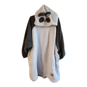 Justice Sherpa Panda One-Piece Pajama One Sz Midi Long Sleeve Hoodie loungewear